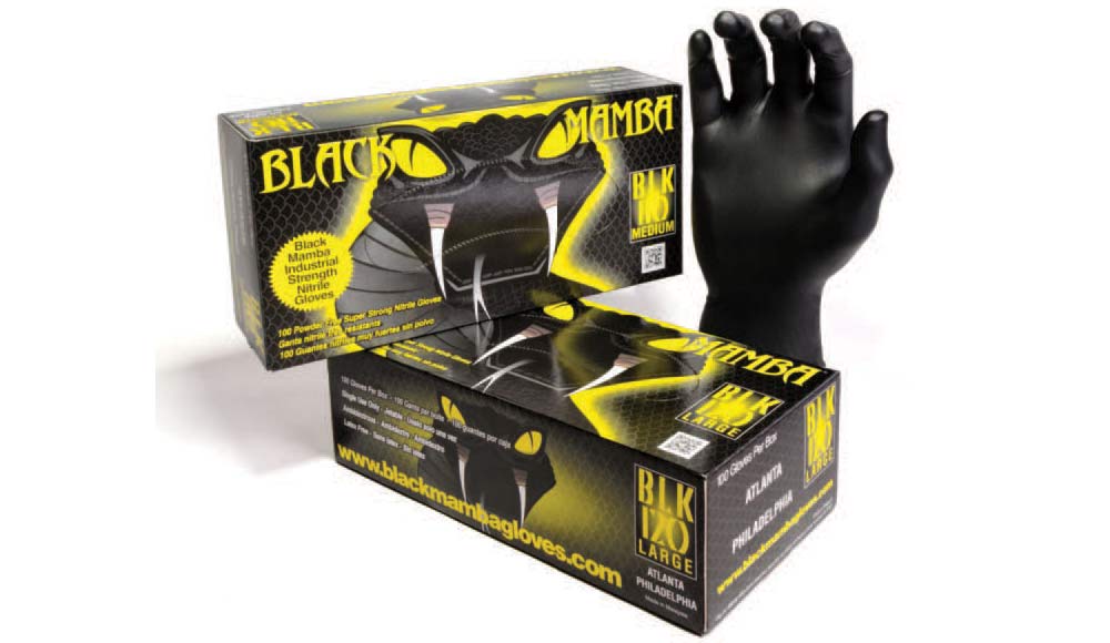 5 Mil Nitrile Gloves Thick Powder Free Black Heavy Duty MEDIUM 100pc