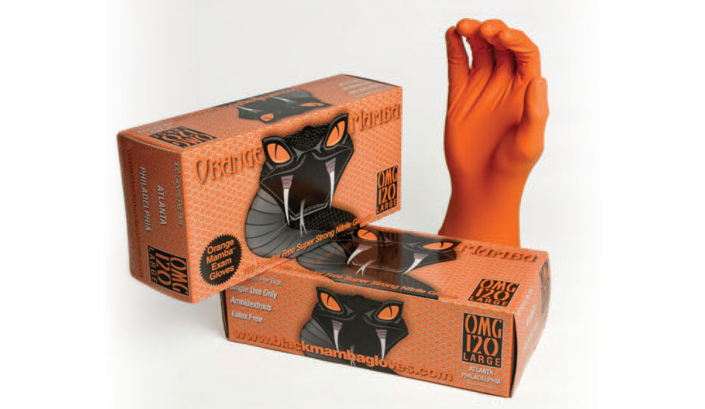 Orange Black Mamba Gloves